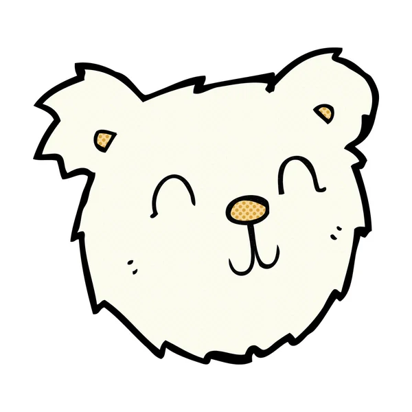 Comic cartoon happy polar bear face — Stock Vector
