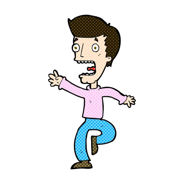 Strip cartoon doodsbang man — Stockvector