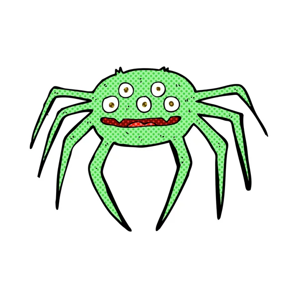 Comic cartoon halloween spider — Stock Vector