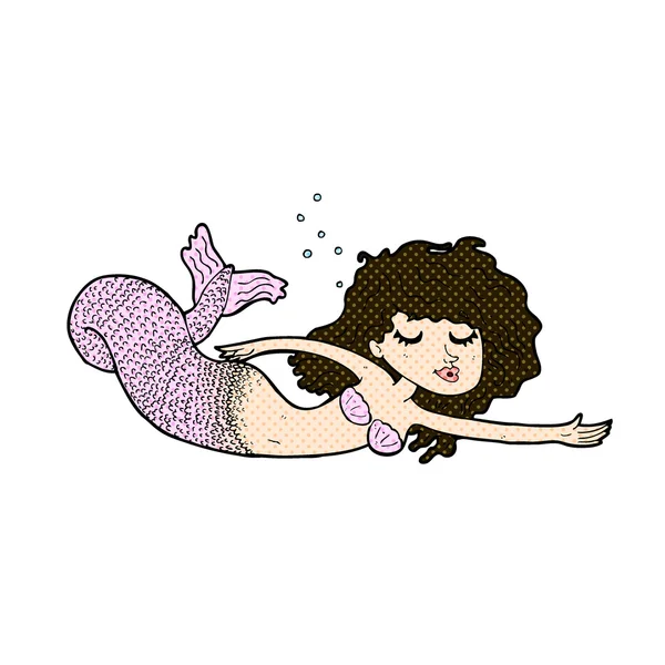 Comic cartoon mermaid — Stock Vector