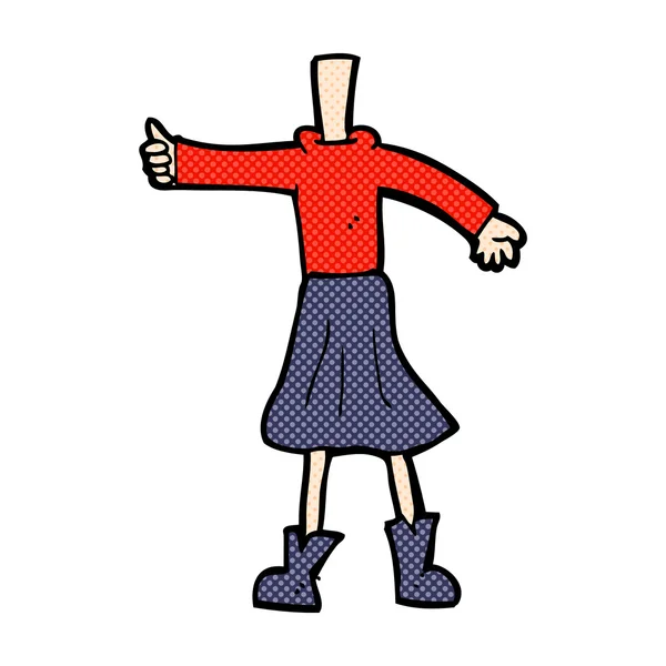 Ciało kobiece kobieta komiks kreskówka (dodać zdjęcia lub wymieszać i mecz komiks samochodu — Wektor stockowy