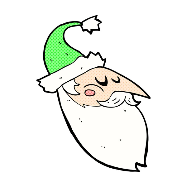 Cartoon cômico Santa face — Vetor de Stock