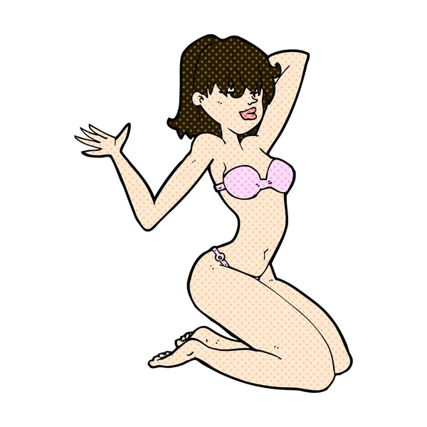 Bande dessinée sexy fille bikini — Image vectorielle