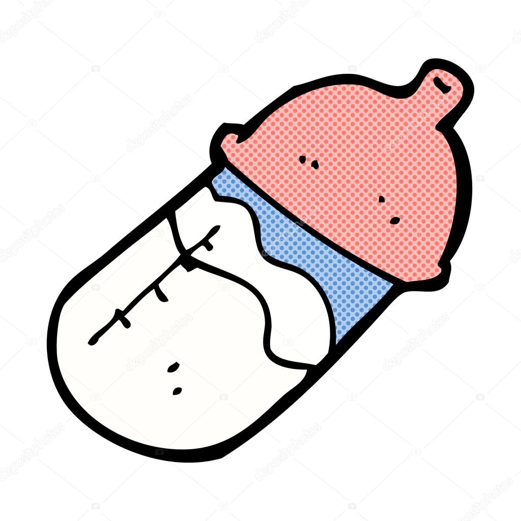 Download comic cartoon baby milk bottle — Stock Vector ...