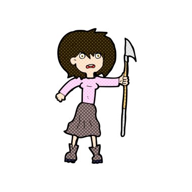 zıpkın kadınla komik karikatür