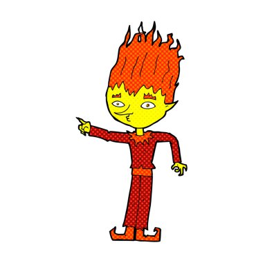 Yangın ruh komik karikatür