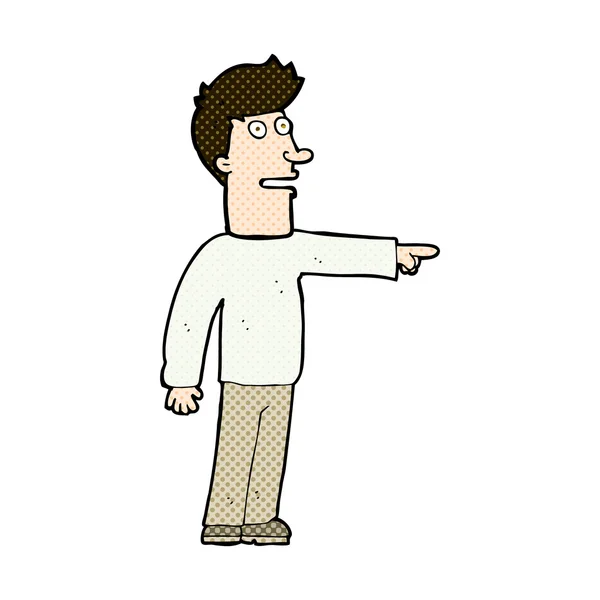 Comic cartoon man pointing — Stock Vector