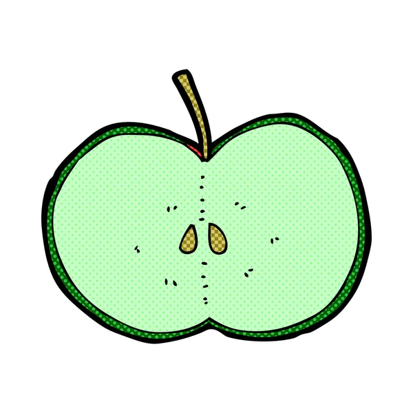 切成薄片的漫画卡通苹果 — 图库矢量图片