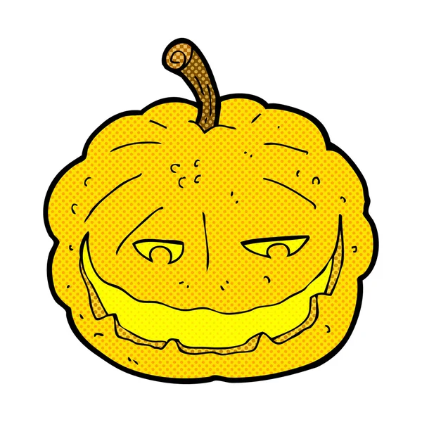 Calabaza de Halloween de dibujos animados cómicos — Vector de stock