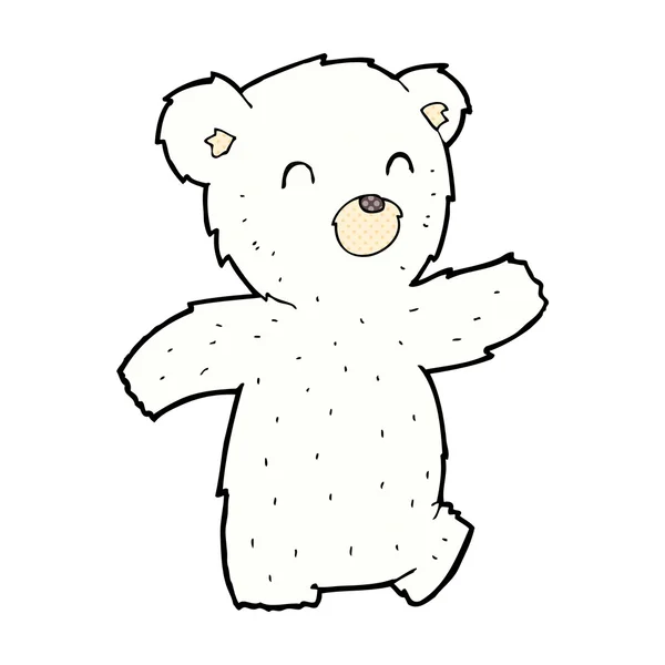 Комический мультяшный белый медведь — стоковый вектор
