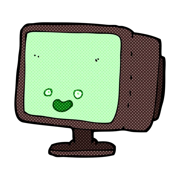 Cómico pantalla de la computadora de dibujos animados — Vector de stock