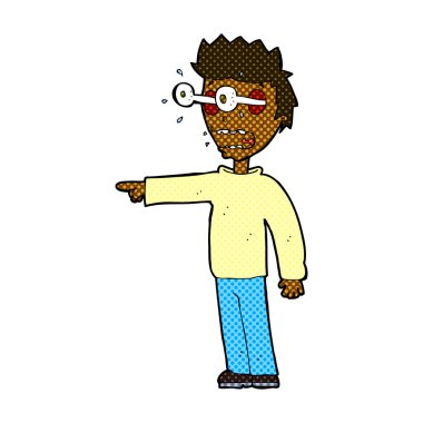 komik çizgi film gözleri haşhaş ile adam