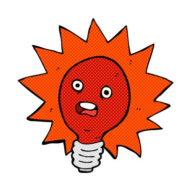 komik karikatür kırmızı ampul