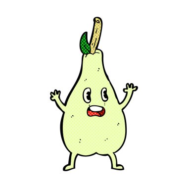 komik karikatür korkmuş armut