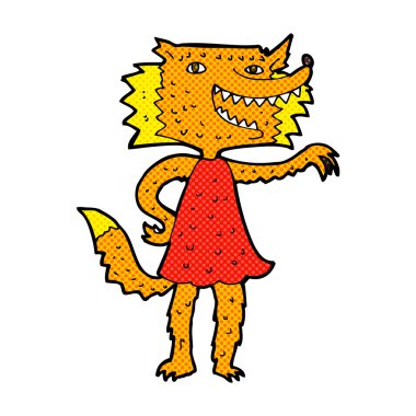 komik karikatür tilki kız