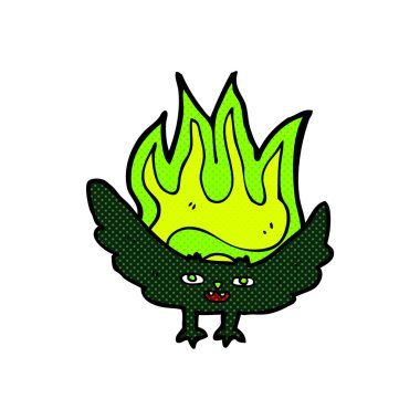 komik karikatür ürkütücü vampir yarasa