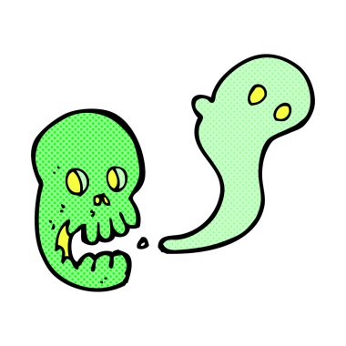 komik karikatür ürkütücü kafatası