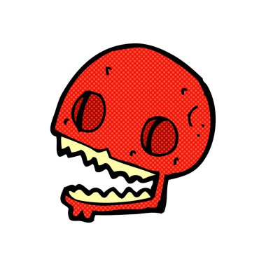 komik karikatür ürkütücü kafatası