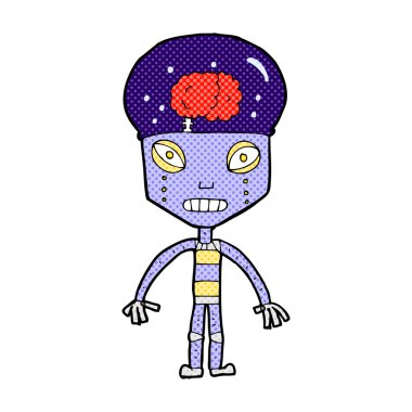 komik karikatür garip robot