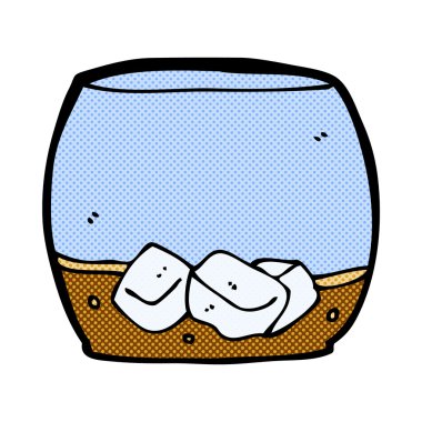 komik karikatür viski cam