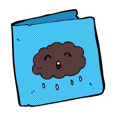 komik karikatür kart bulut deseni ile