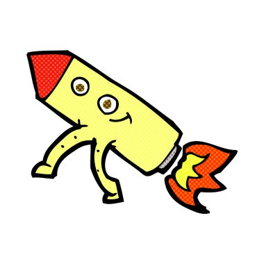 komik karikatür mutlu roket