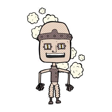 komik komik karikatür eski robot