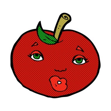 komik karikatür apple yüzünü ile