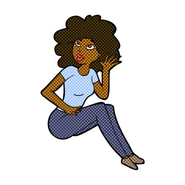 komik karikatür kadın dinleme