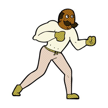 komik karikatür retro boxer erkek