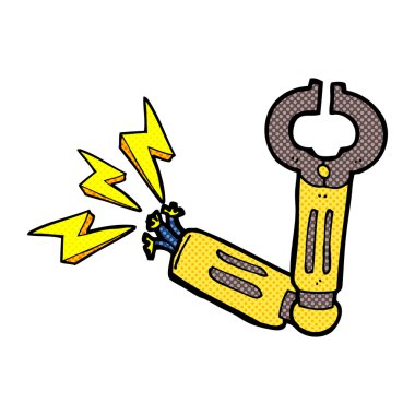 komik karikatür robot kol