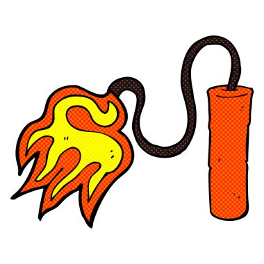 komik karikatür dinamit yanan