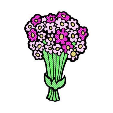 komik karikatür çiçekler