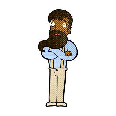 komik karikatür hipster adam sakallı