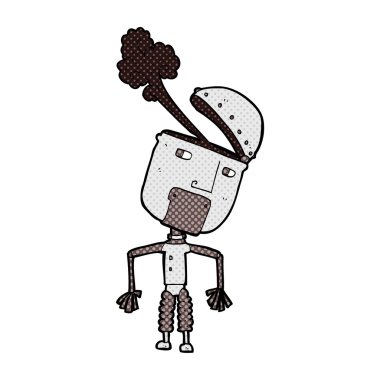 komik karikatür komik robot