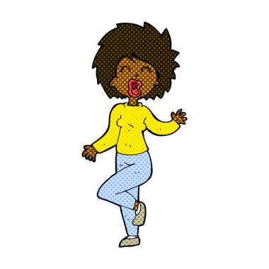 komik karikatür kadın dans