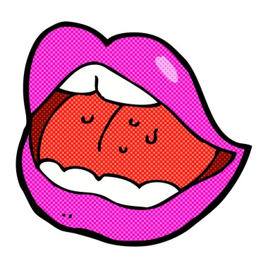 komik karikatür pembe ağız