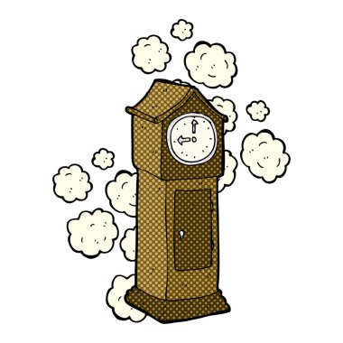 komik karikatür tozlu eski dedesi saat