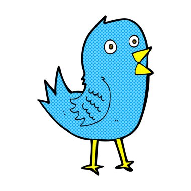 komik karikatür mavi kuş