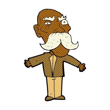 komik karikatür kızgın ihtiyar