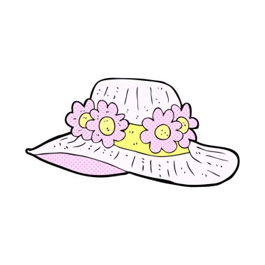 komik karikatür yaz şapka