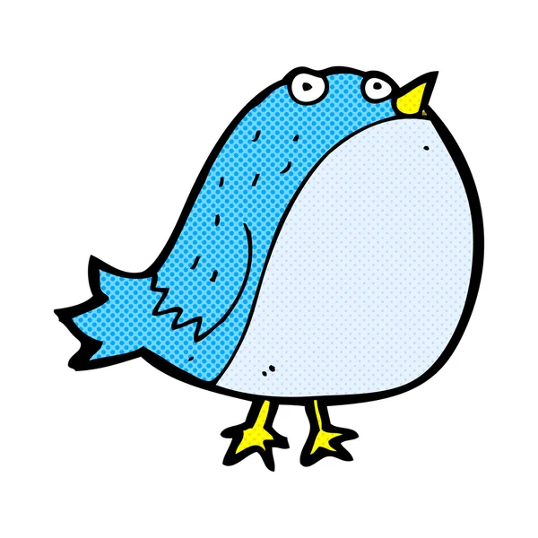 Comic cartoon fat bird — Stock Vector