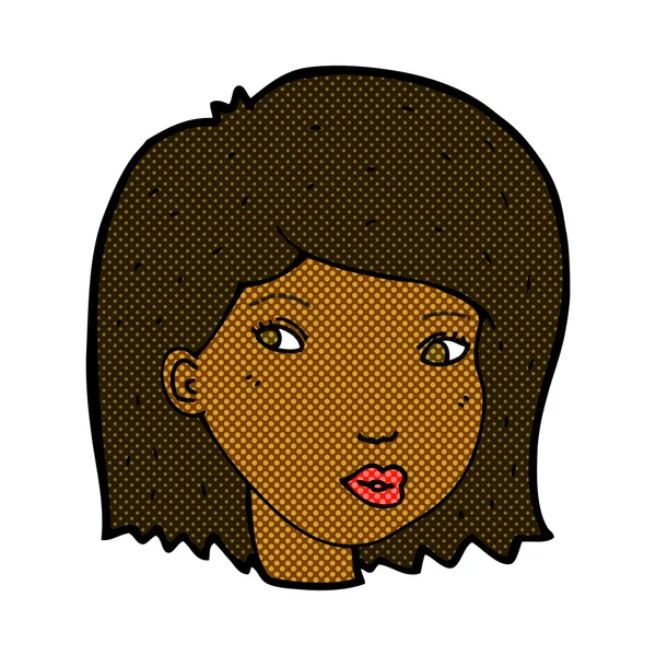 Comic cartoon female face — Stock Vector