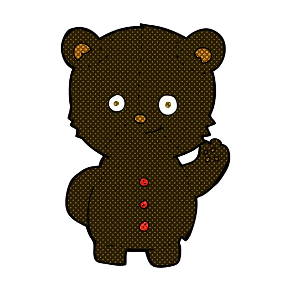 Fumetto cartone animato nero cucciolo d'orso — Vettoriale Stock