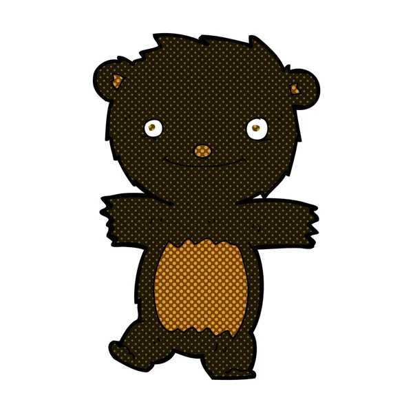 Komiksově kreslenou černé medvídě — Stockový vektor