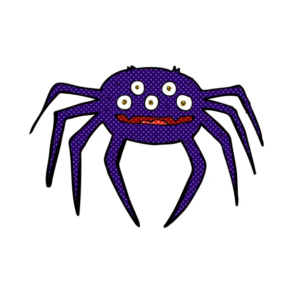 Cómic dibujos animados halloween spider — Archivo Imágenes Vectoriales