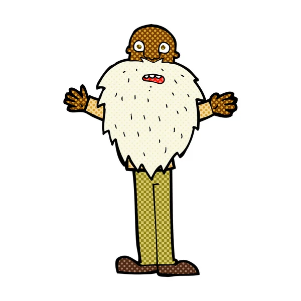Historieta de dibujos animados barbudo viejo hombre — Archivo Imágenes Vectoriales