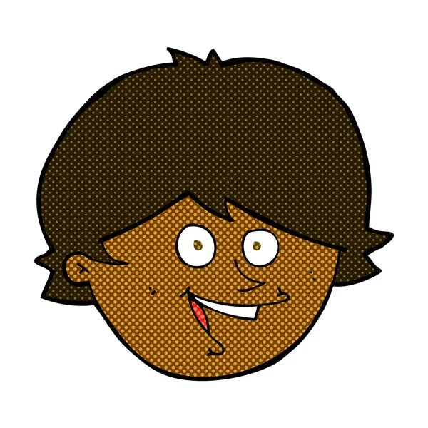 漫画卡通快乐的男孩的脸 — 图库矢量图片