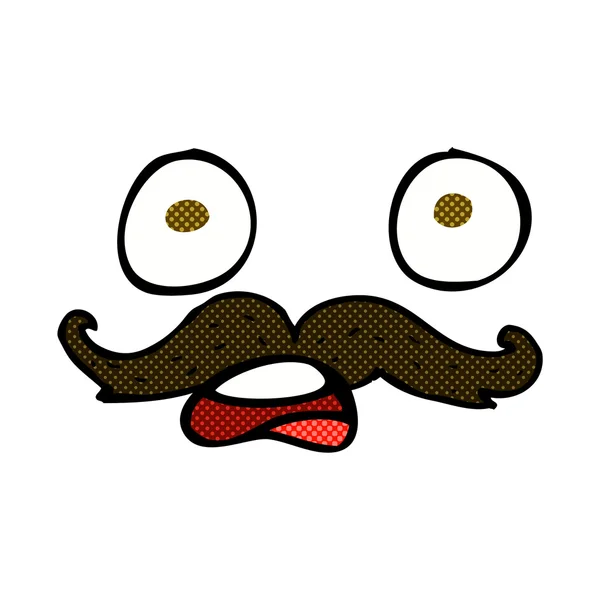 Historieta caricatura bigote cara — Vector de stock