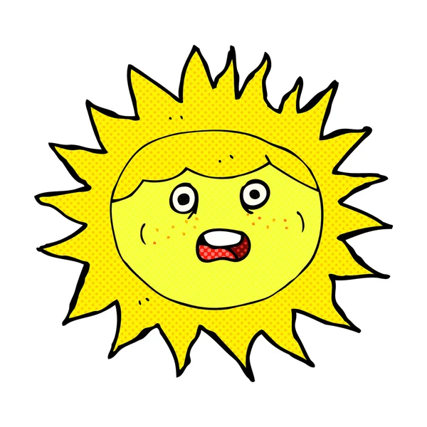 Sun comic cartoon character — Stock Vector